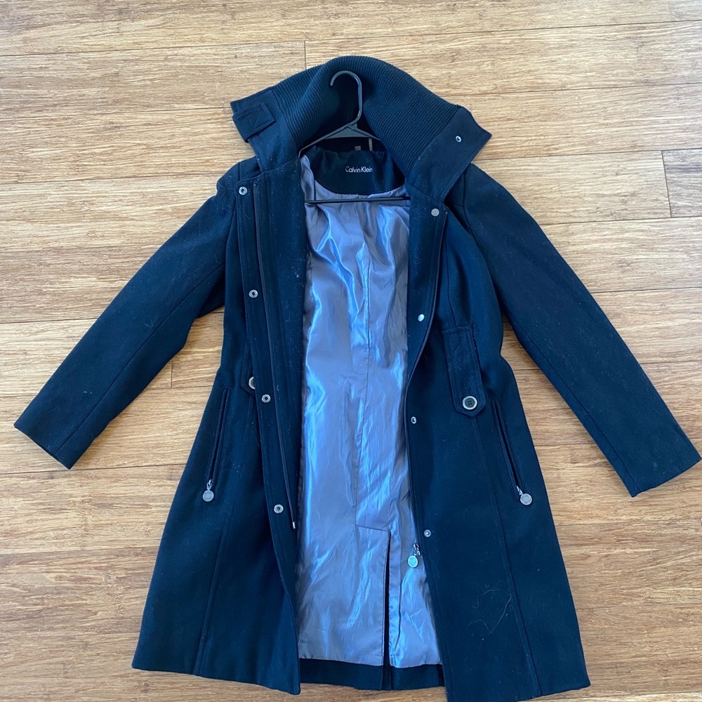 Calvin Klein Classic Black Wool Coat
